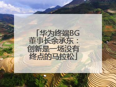 华为终端BG董事长余承东：创新是一场没有终点的马拉松